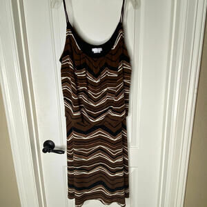 Ladies London Times Brown Stripe Dress Size 12